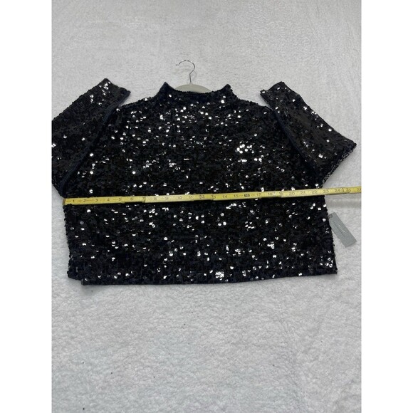 Anthropologie Pilcro Sweater Alani Cashmere Mock Neck Sequin Preppy Size XSP NWT - Picture 7 of 11